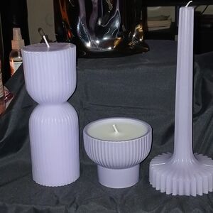 Elegant Lavender Candle Trio